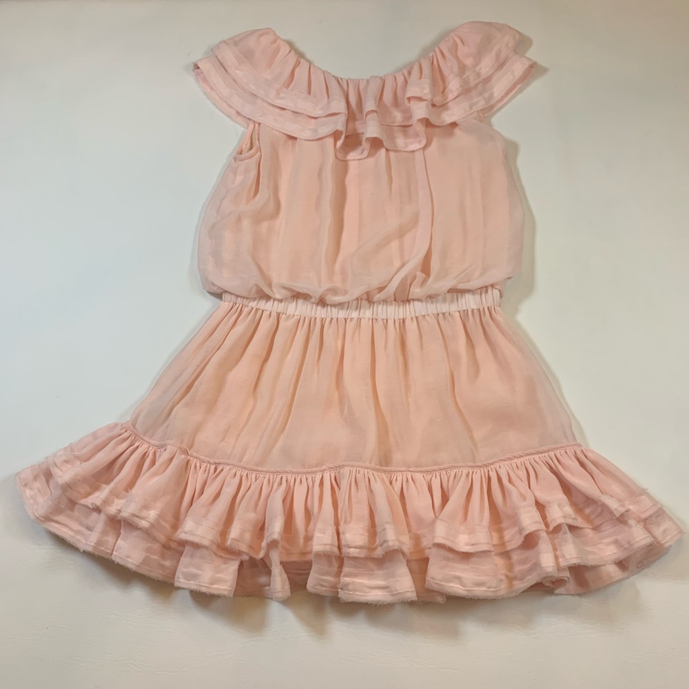 Janet Paris pink ruffled mini A line dress medium multiple layers barbie (bin L) - Picture 8 of 8